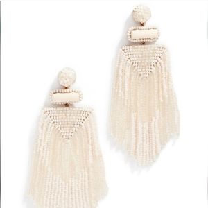 Ivory sequin & pearl statement earrings - Deepa Gurnani handmand